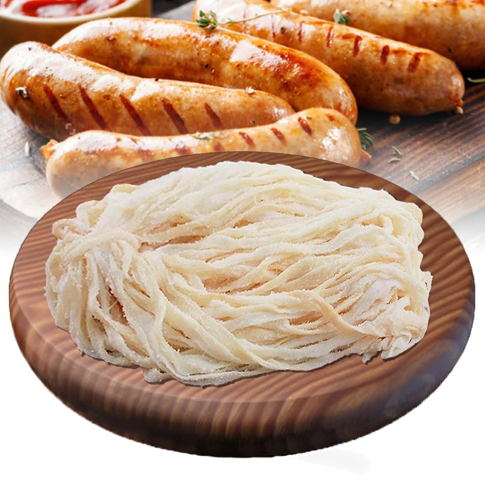 Natural Sheep Sausage Casings for Snack Sticks, Hot Dogs, and Italian Sausage -