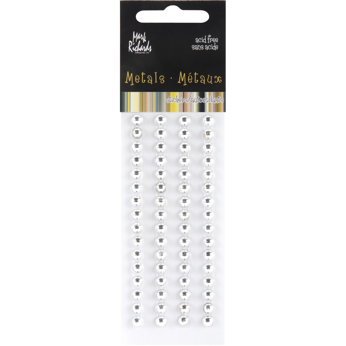 Raised Metal Dots 5mm Round 64/Pkg Silver
