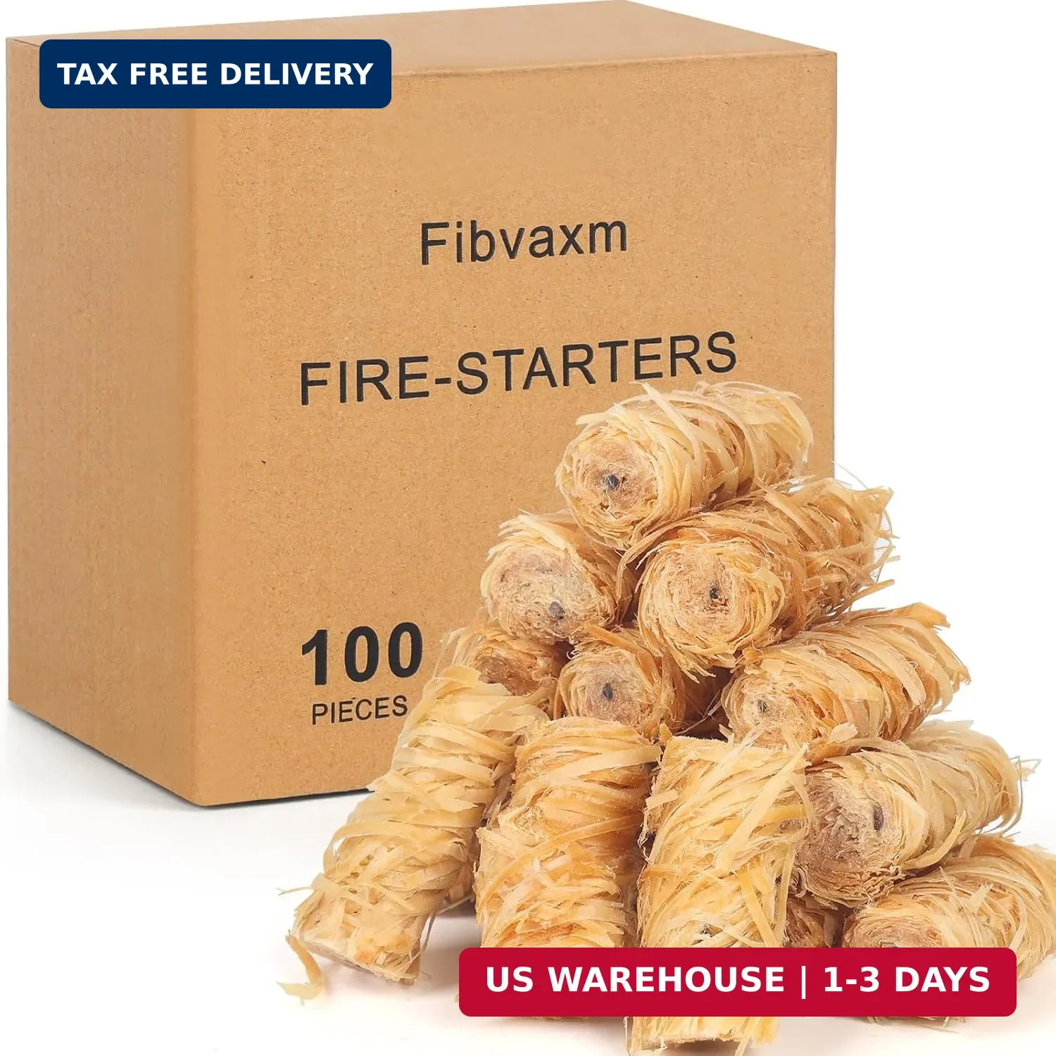 100 Counts Fire Starter, for Campfires, Fireplace, BBQ, Fire Pit, Pizza Oven, Pe