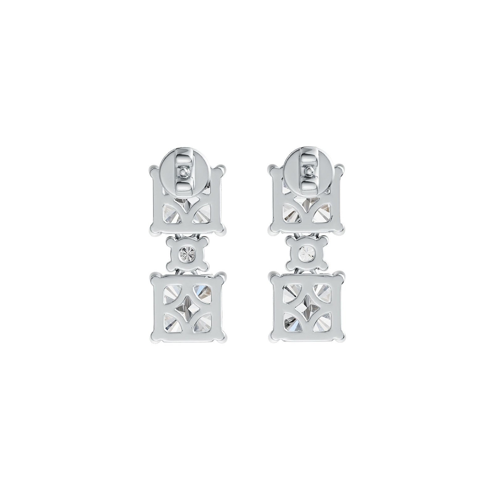 Sterling Silver Semi Mount Earrings Setting Emerald OCT 6X6mm