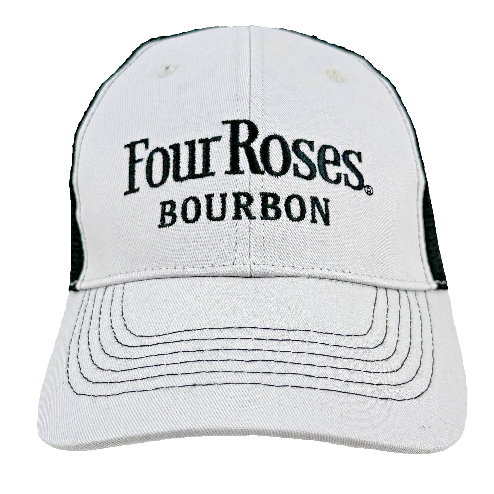 Four Roses Bourbon Trucker Hat Cap Men’s Mesh Snapback Hit Wear Grey Black OSFA