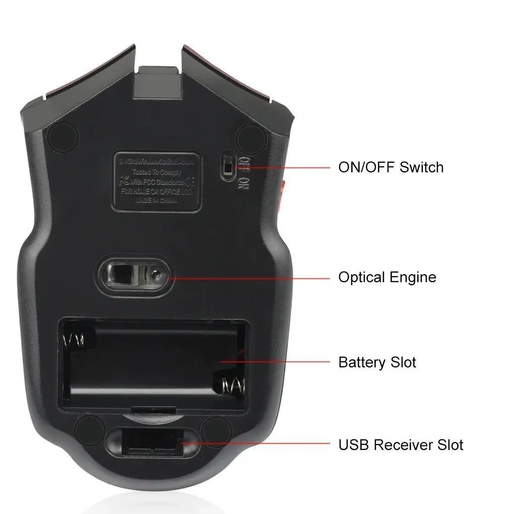 2.4G Wireless Mouse 1600DPI Optical Mouse Computer Gaming Mouse 6 Buttons
