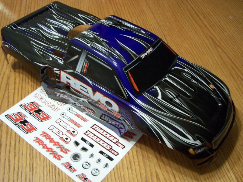 Fits Traxxas 53097 3.3 Nitro Revo Blue Black Body with Decal Sheet