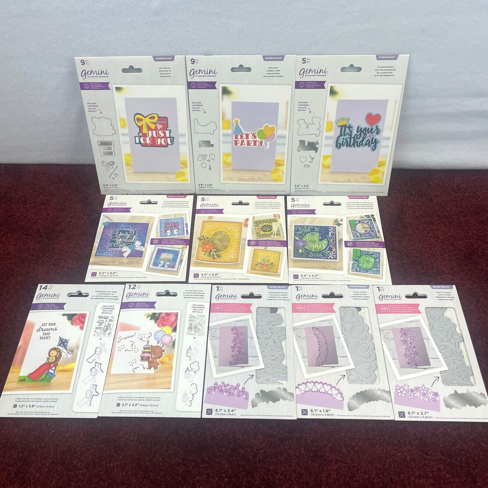 Lot 11 Crafters Companion Gemini Dies Stamp Papercraft Birthday Flower Kids Card