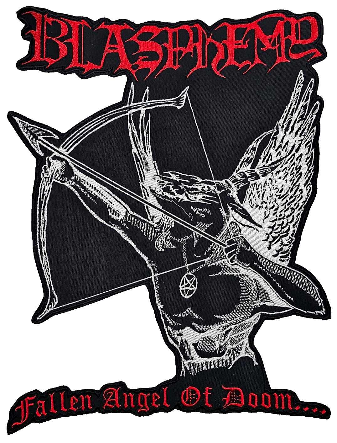 BLASPHEMY FALLEN ANGEL OF DOOM... SHAPED EMBROIDERED BACKPATCH