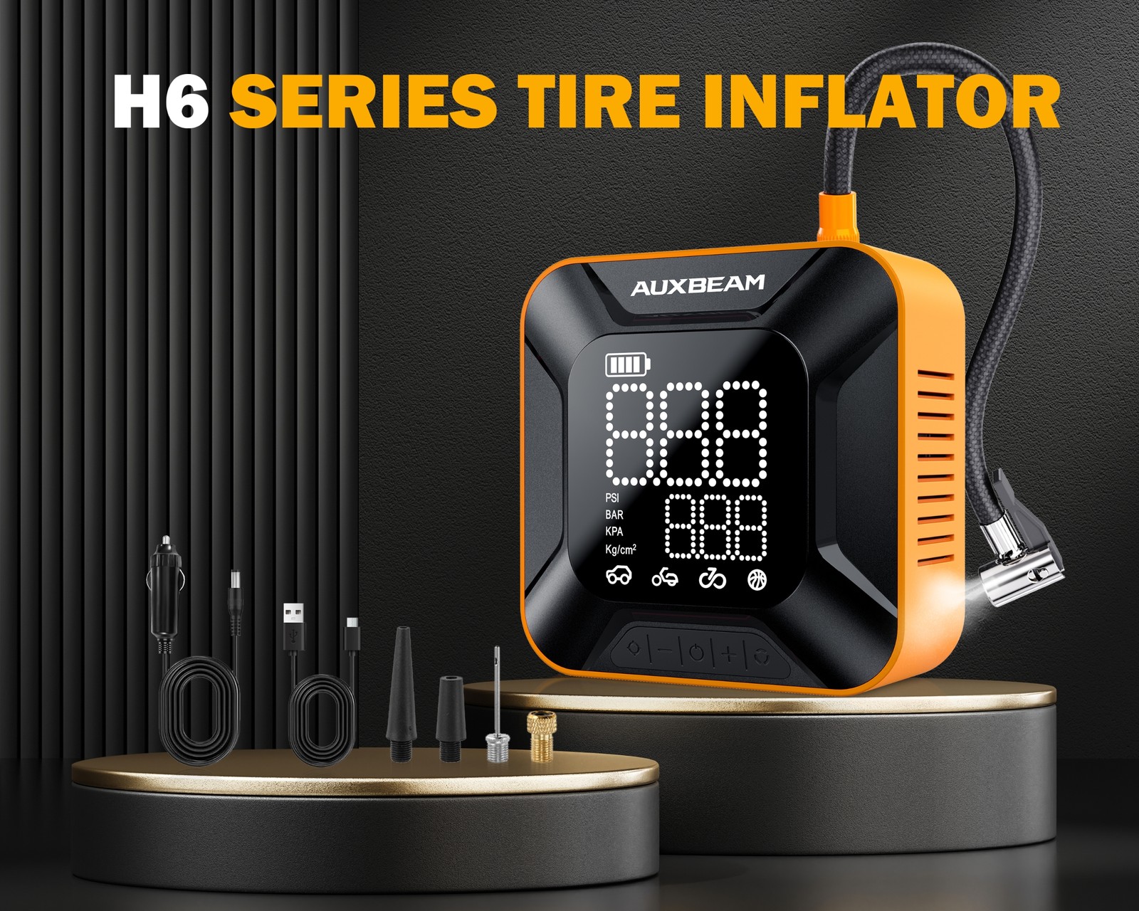 Portable 150PSI Tire Inflator Portable Air Compressor Pump for Motor Bike Ball