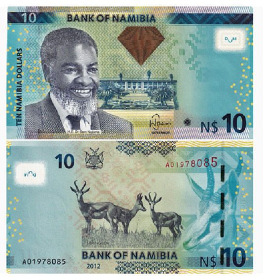 Namibia 10 Dollars 2012 P 11 UNC NEW Banknote