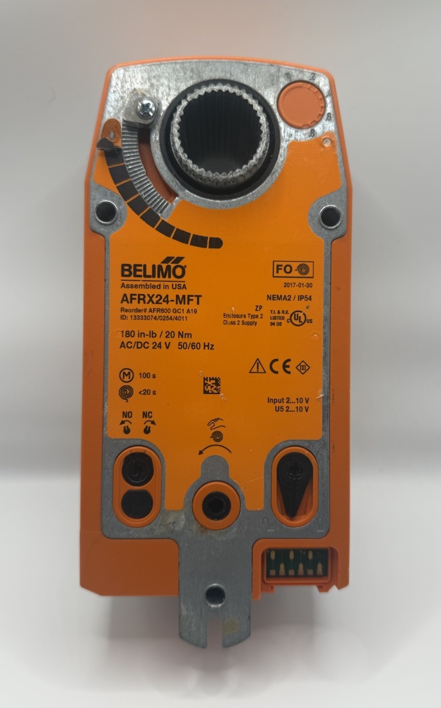 Belimo Actuator 180 in-lb / 20Nm AC/DC 24V 50/60Hz  AFRX24-MFT: Used / Untested