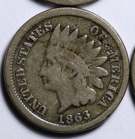 1863 CN INDIAN HEAD CENT PENNY G/VG FREE SHIPPING LOWEST PRICES ON THE BAY
