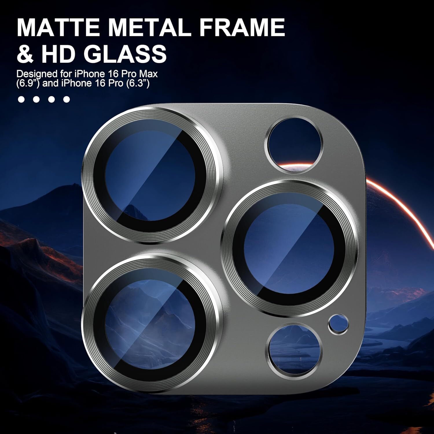 For iPhone 16 Pro Max/16 Pro/16 Plus/16 Tempered Glass Camera Lens Protector