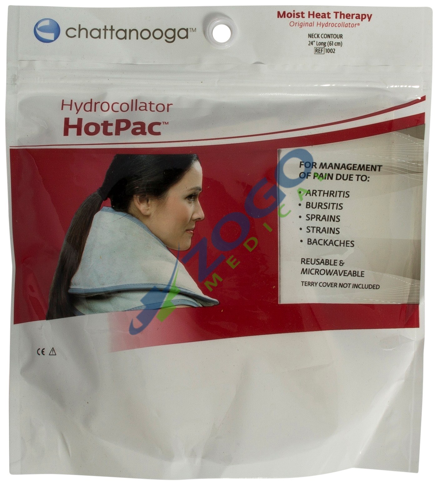 Chattanooga HotPac Hydrocollator Moist Heat Hot Pack - Neck Contour - 24" Long