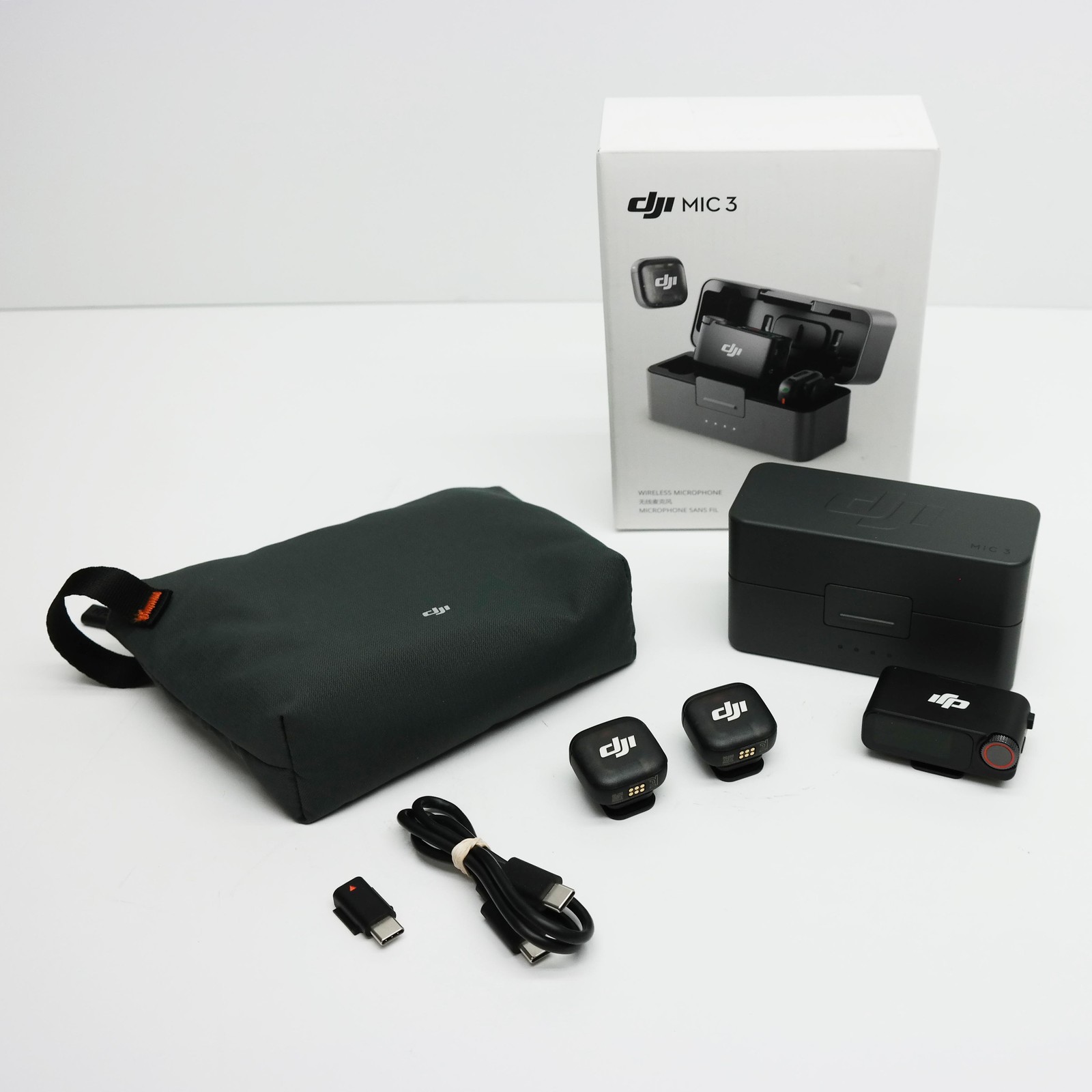 DJI Mic 3 (2 TX + 1 RX + Charging Case) - Black