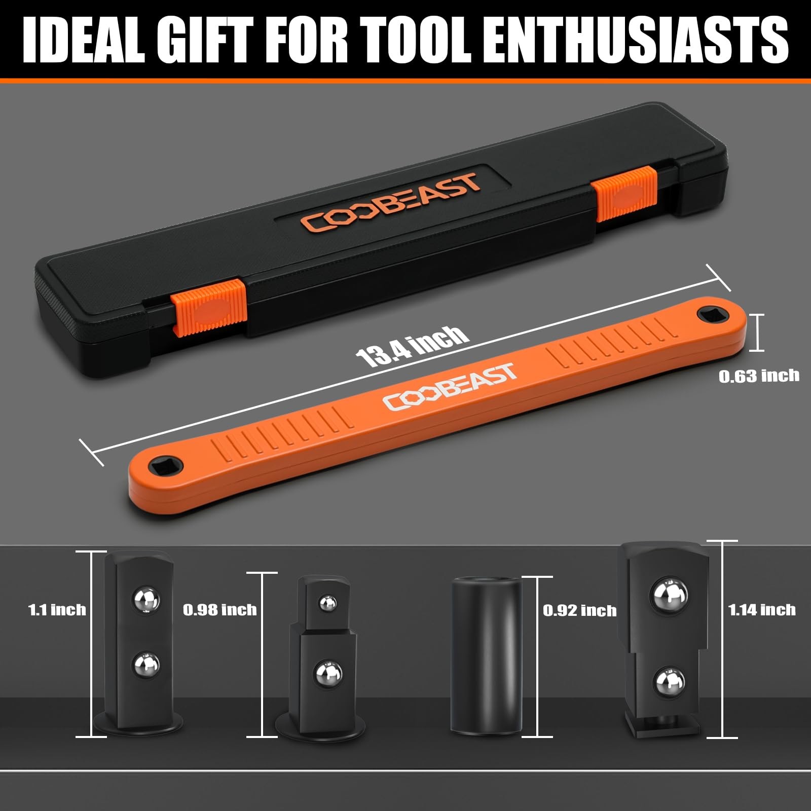 3/8 Inch Offset Extension Wrench Impact Ready Socket Wrench Extender Tool with V