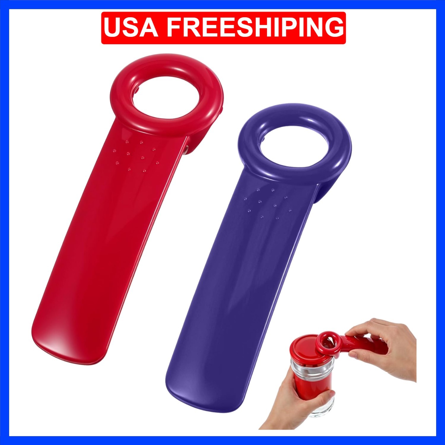 2 PACK Easy Grip Jar Opener Gripper, Jar Key for Seniors, Arthritis, Carpal T...