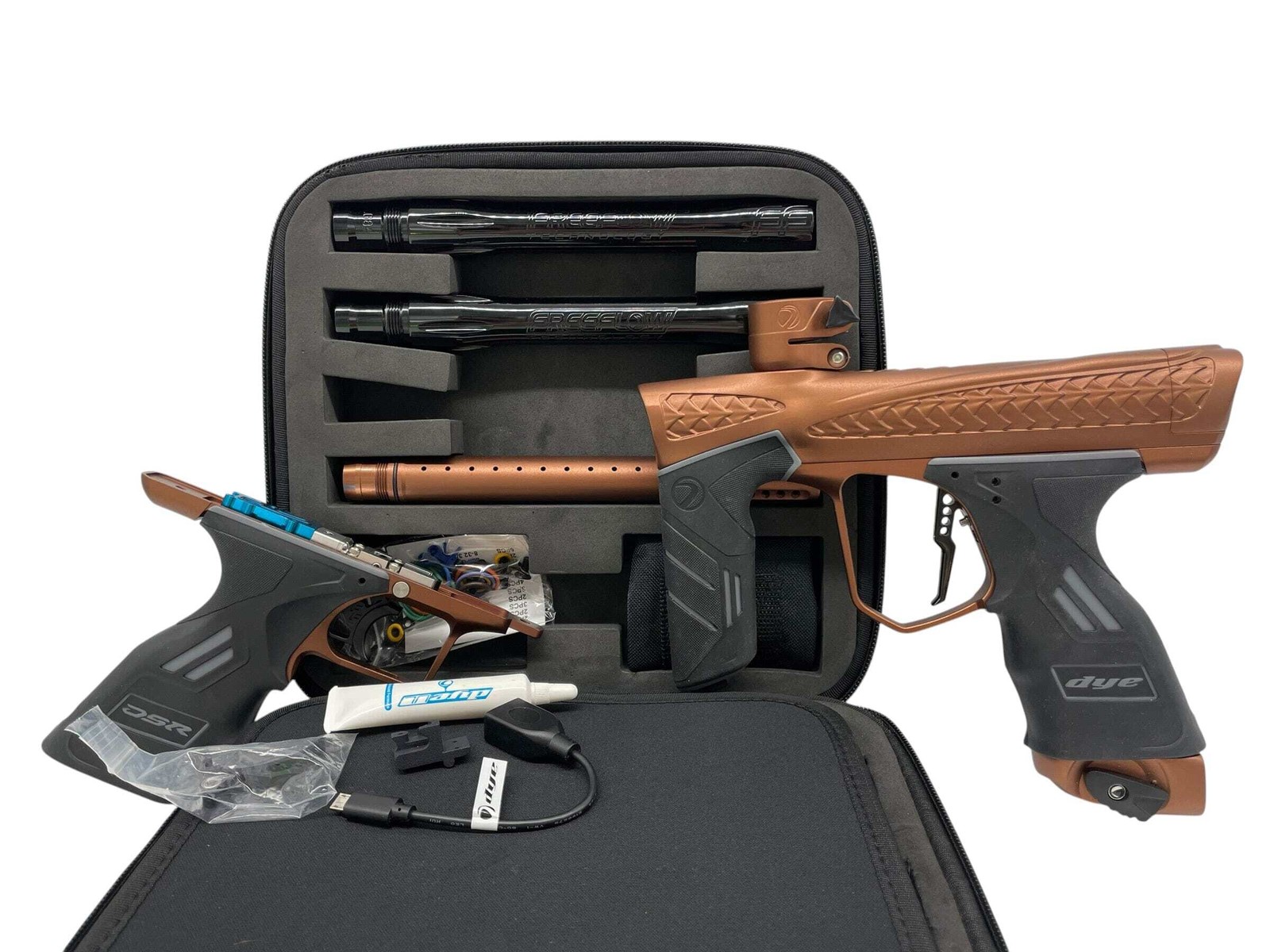 Dye Dsr+ FREEFLOW Trix W/ Matching Mech Frame Doo Doo Brown Paintball Gun