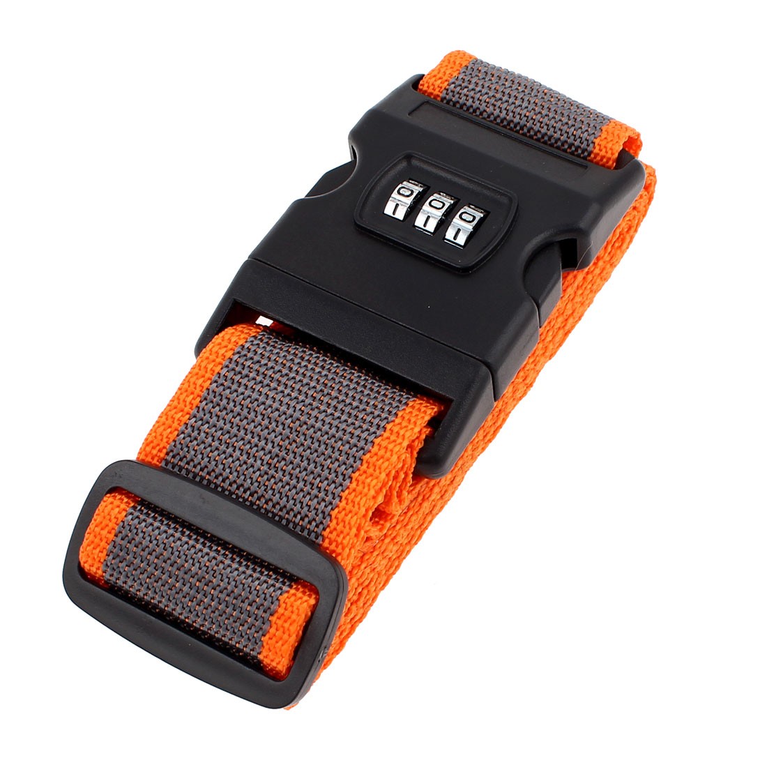 Release Buckle 3 Digit Password Combination Luggage Strap Orange Gray 2M Length