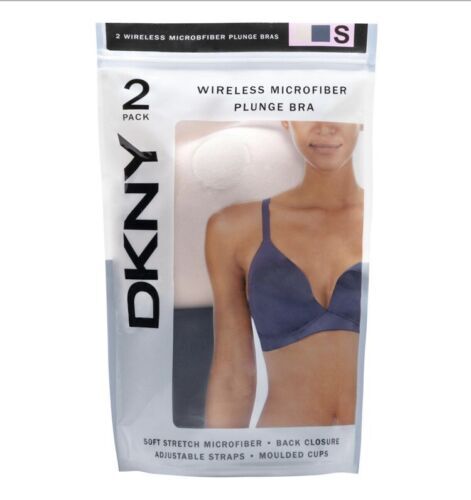 DKNY Women's 2 Pack Wireless Microfiber Plunge Bra - Size Varies