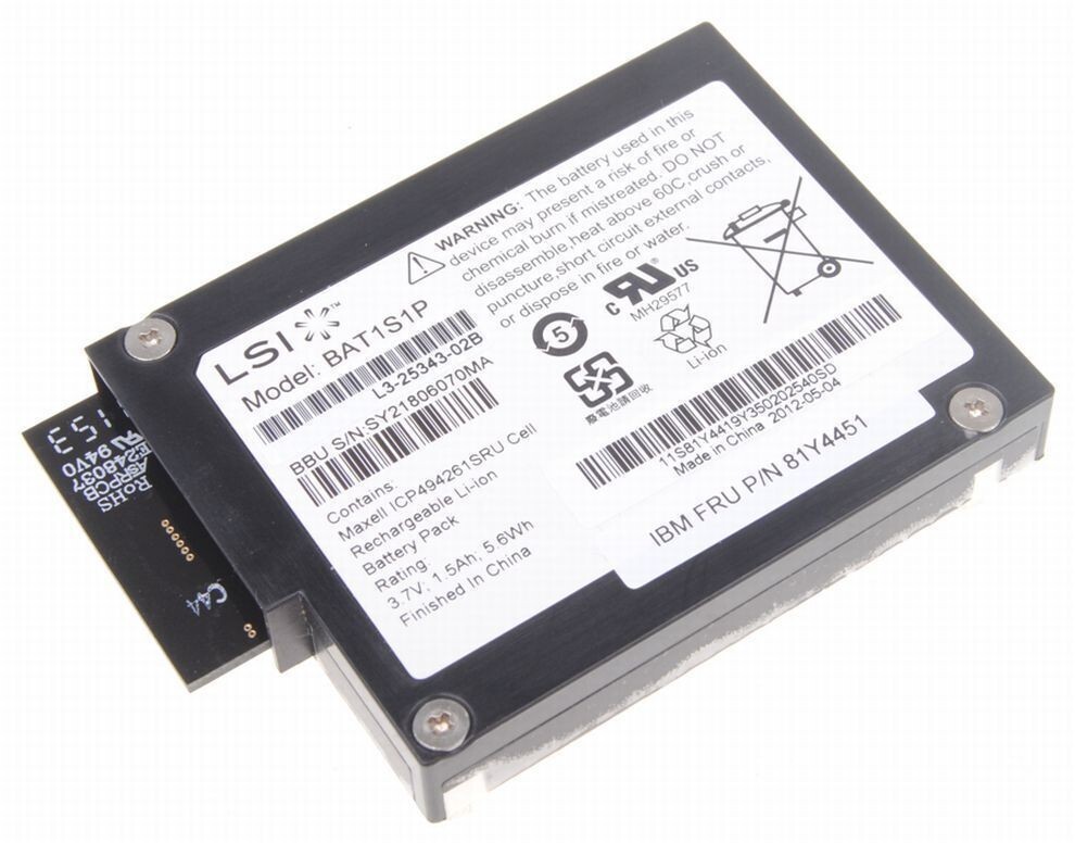 81Y4451 MR iBBU08 BAT1S1P LSI Battery For MegaRaid 9260-8i 9261-8i 9280-8i
