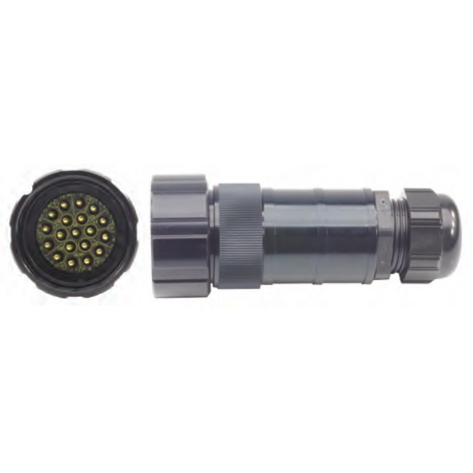 Veam VSC 19-Pin Male Inline Connector Solder Style PG 36