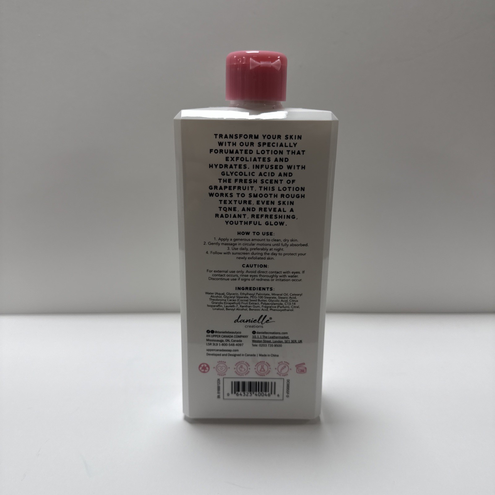 Dani Beauty Glycolic Body Lotion--GrapeFruit--16 Oz--NEW