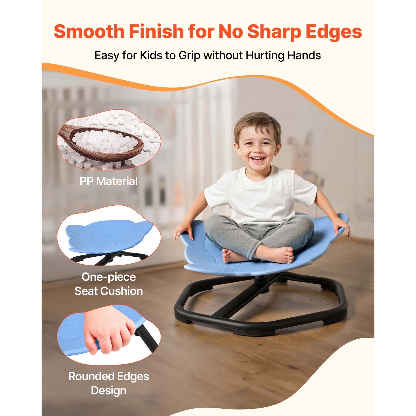 Uimoso Sensory Spinning Chair 220 lbs Capacity Elephant Design Sensory Seat
