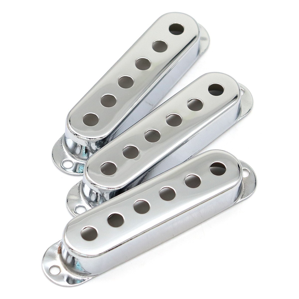Electric Guitar SSS Pickup Cover,Knobs and Switch Tip Set Silver For FD ST SQ