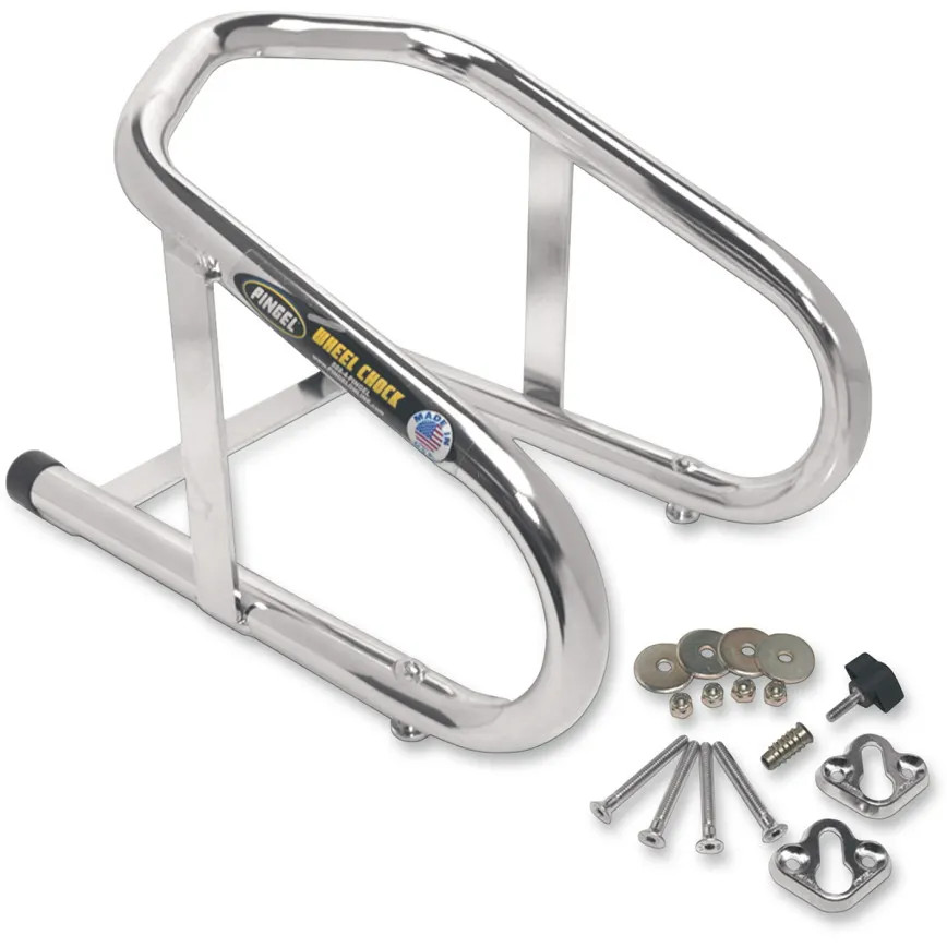 Pingel Chrome 6.5" Removable Motorcycle Wheel Chock for Wheel up to 6.5" Wide