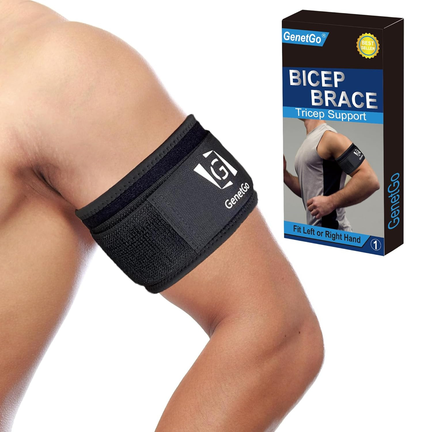 Bicep & Tricep Tendonitis Brace Compression Sleeve - Pain Relief for Bicep and T