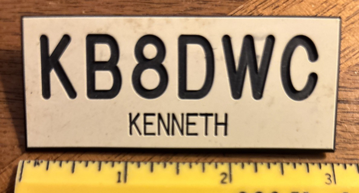 Ham Radio ID Badge - KB8DWC Kenneth Amateur Radio, No Comparible