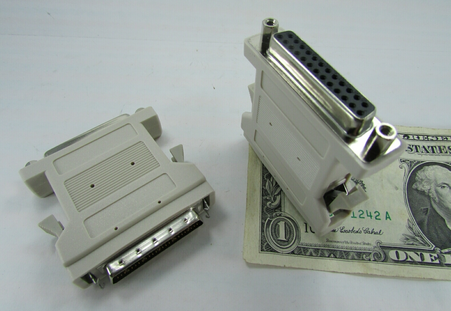 Lot of 2 DB25F to HD50M Cable Adapters, DB25 Female to HD50 Male, DB25F-HD250M