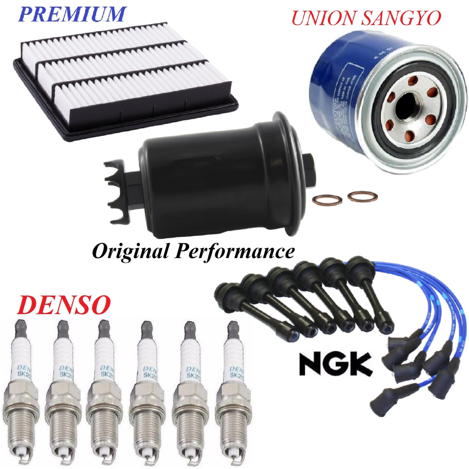 Tune Up Kit Filters Wire Spark Plugs For MITSUBISHI MONTERO V6 3.5L 1997-2000