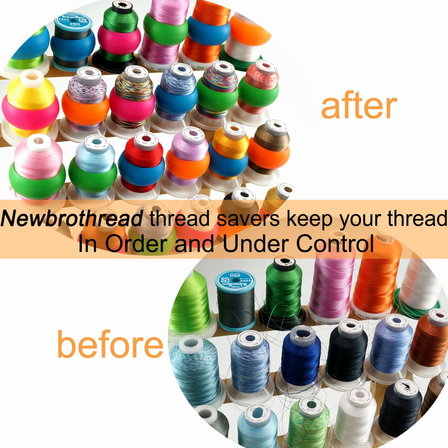 New Brothread 65pcs Thread Spool Savers/Spool Huggers - 65 pcs, 65 PCS