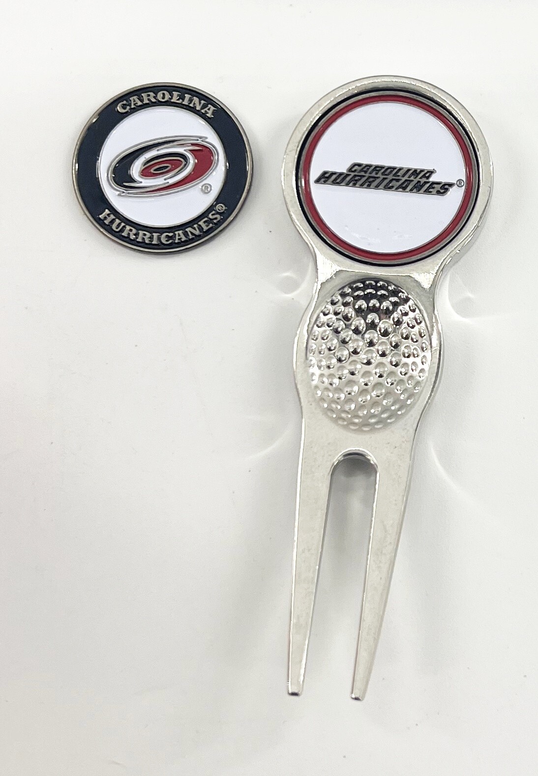 HOCKEY NHL Golf Divot Repair Tool Silver 2 Prong Ballmark Carolina Hurricanes
