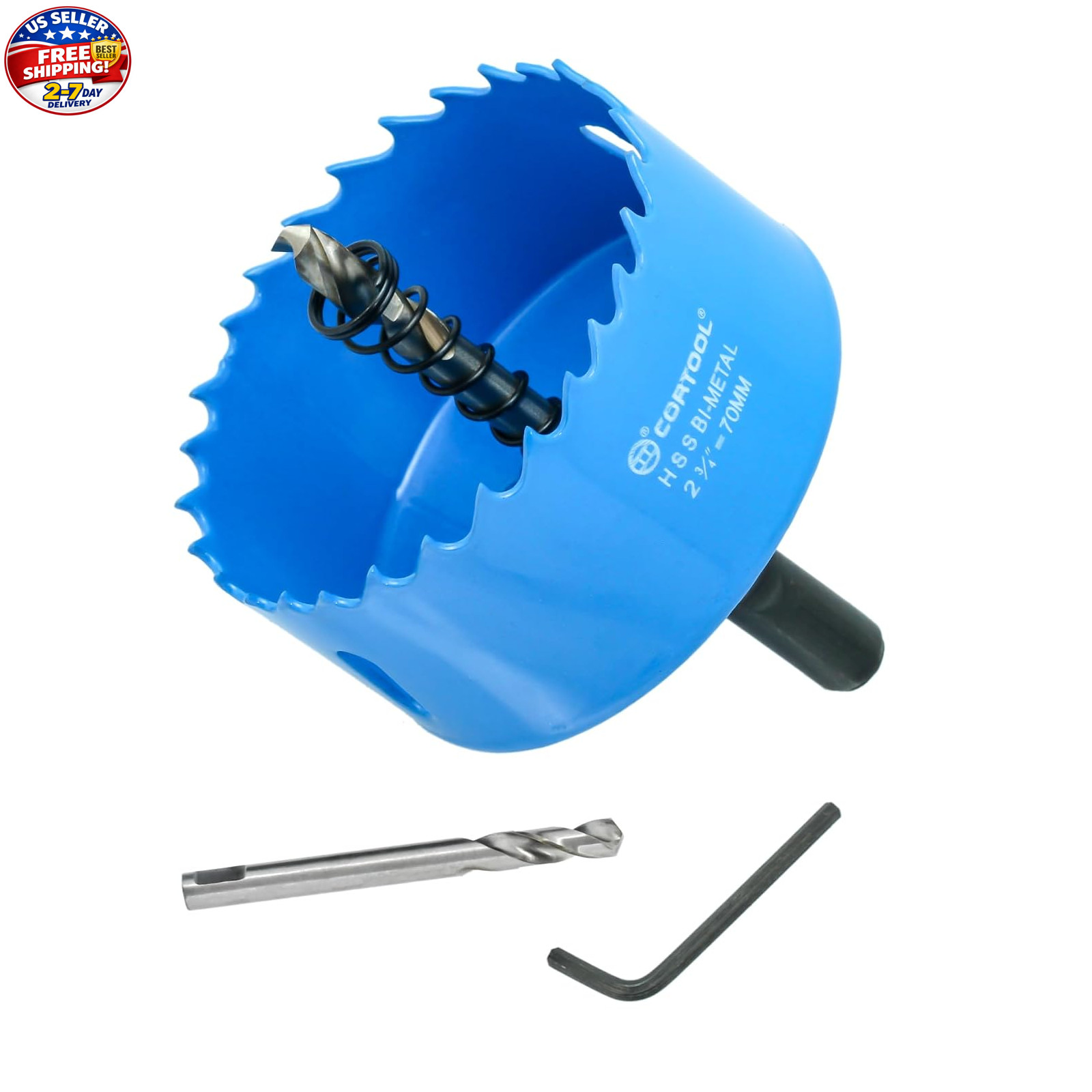 2-3/4 Inch Hole Saw Kit Bi-Metal with Arbor for Metal and Wood Cutting, Drywall