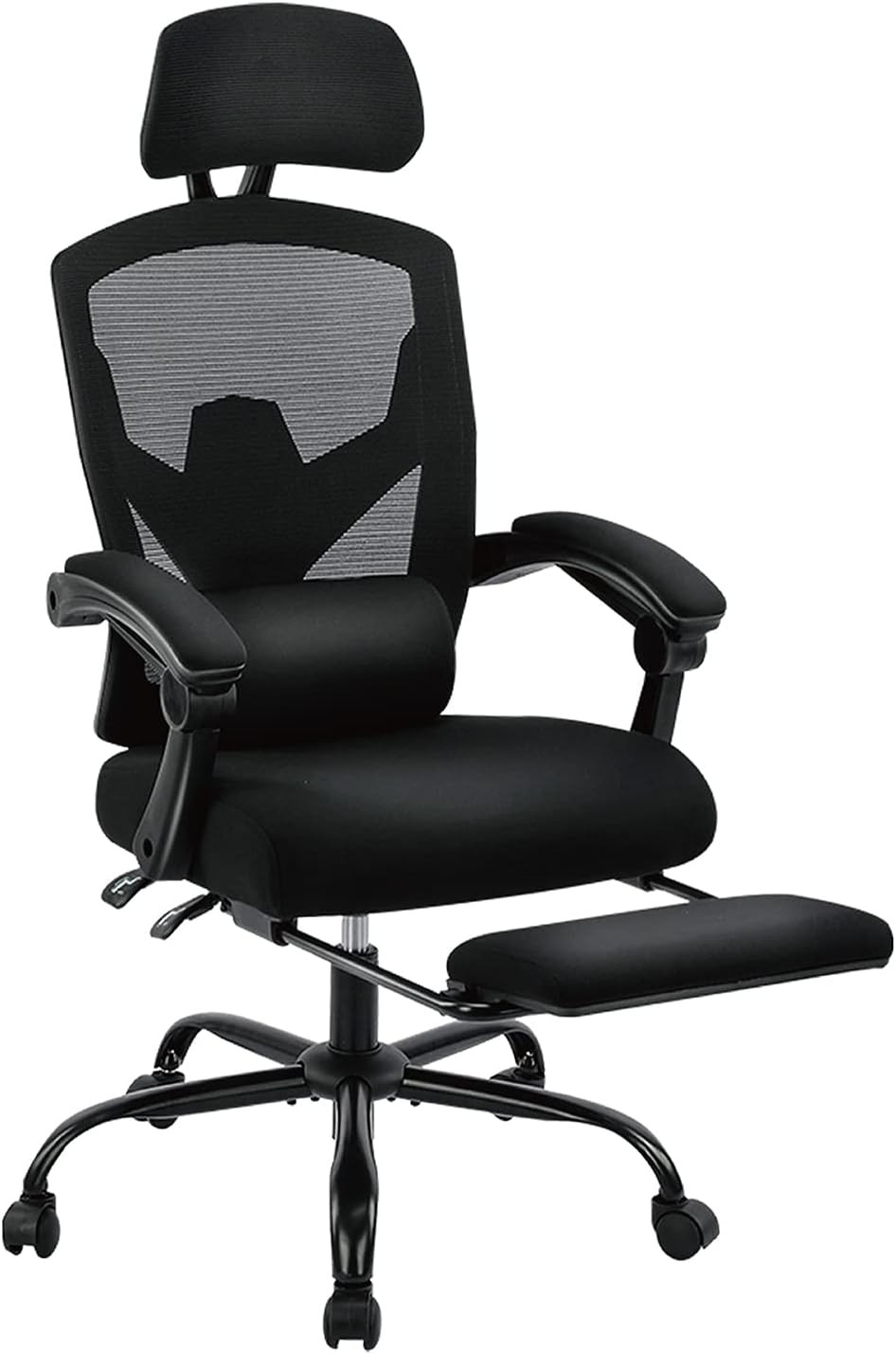 Home Office Desk Chair W/ Footrest High-Back Mesh Rolling Swivel Reclining Chair