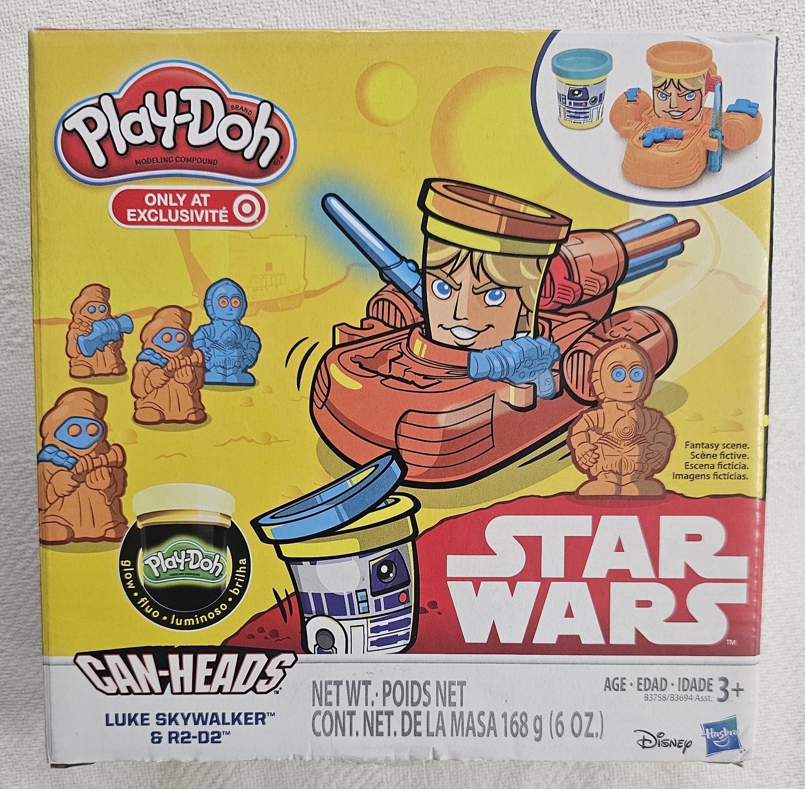 Play-Doh Can-Heads Star Wars Luke Skywalker R2-D2 Artoo-Detoo NOS Sealed NEW