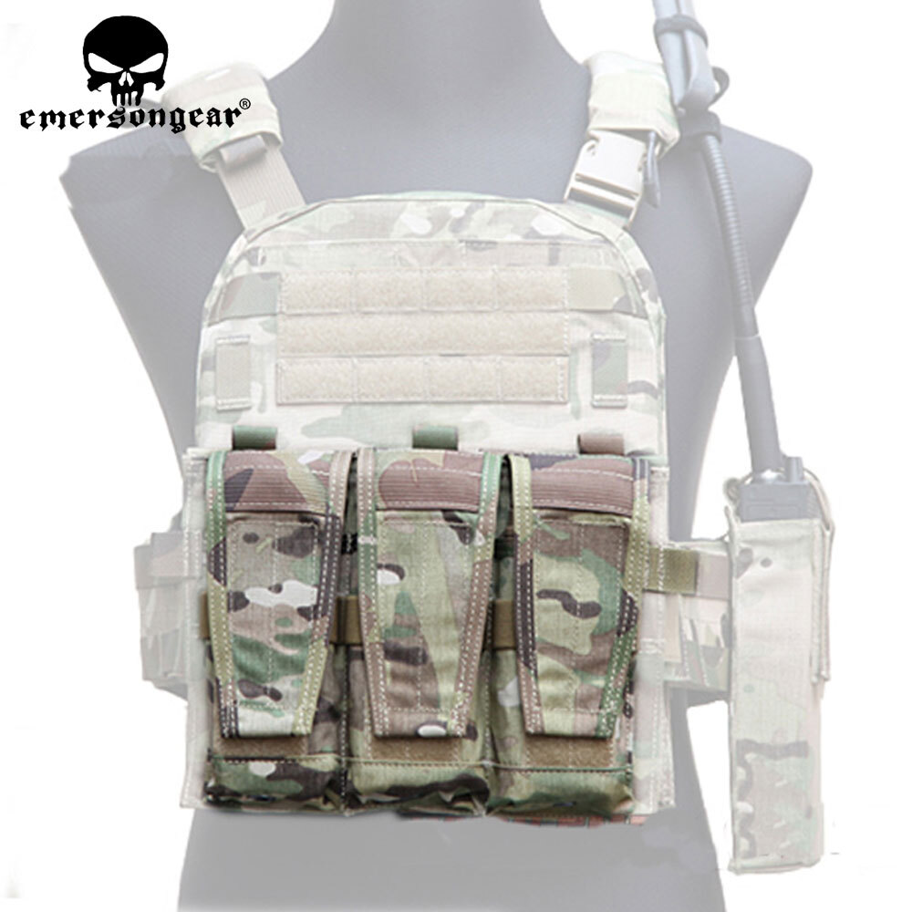 Emerson Tactical Triple Magazine Pouch Mag Carrier Flap Molle/Hook&Loop For Vest