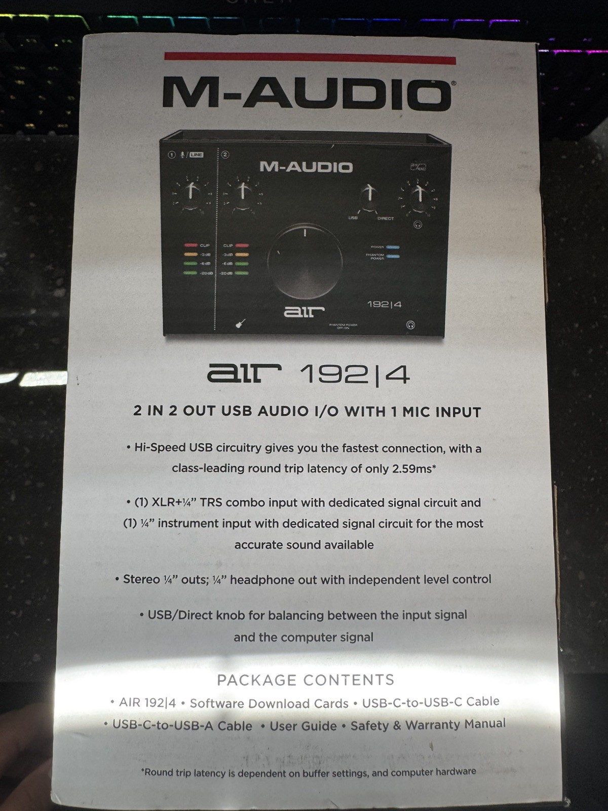 M-AUDIO AIR 192|6 Audio Interface brand new
