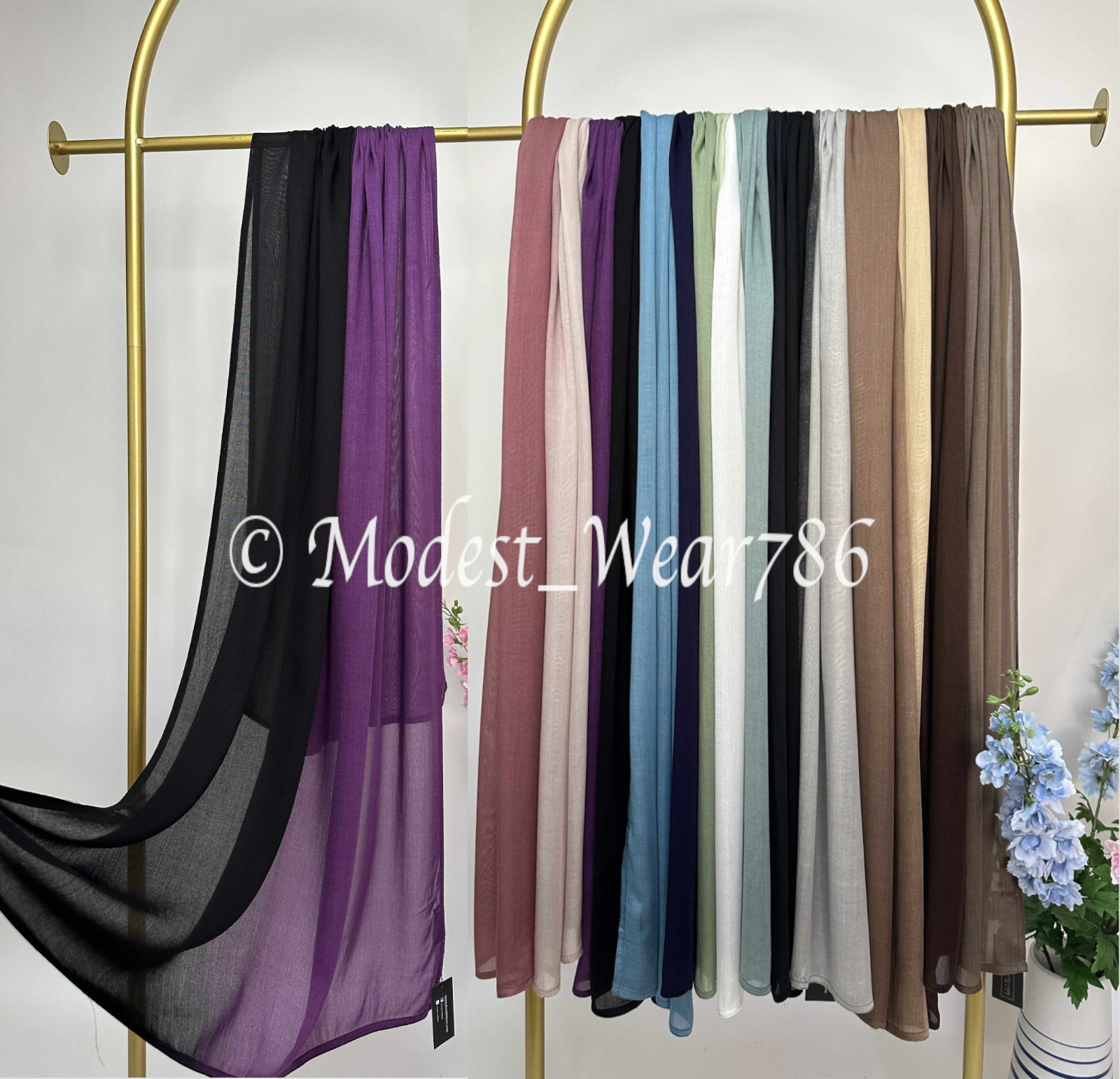 Two-tone Ombre Maxi Modal Hijab Scarf Shayla Shawl Muslim Headscarf 180x80