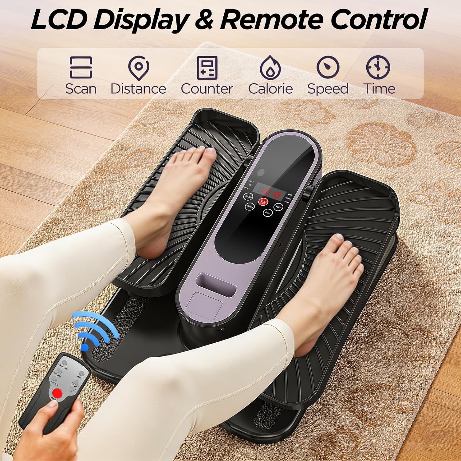 Mini Elliptical Machine for Leg Exerciser Portable Seated Foot Pedal Exerciser