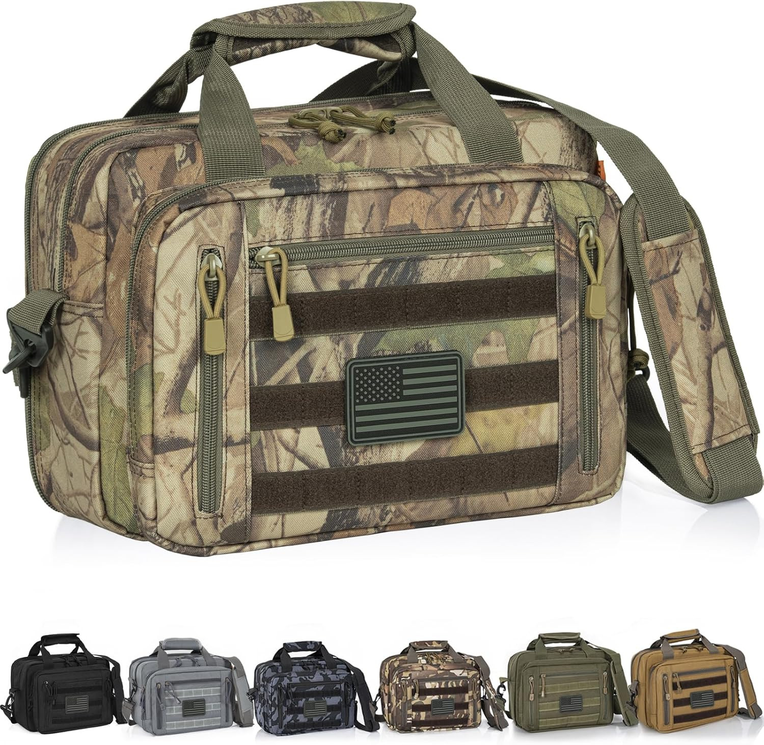 Pistol Case, Gun Range Bags for 2 Pistols 6 Magazines Carrying Shooting Bag with