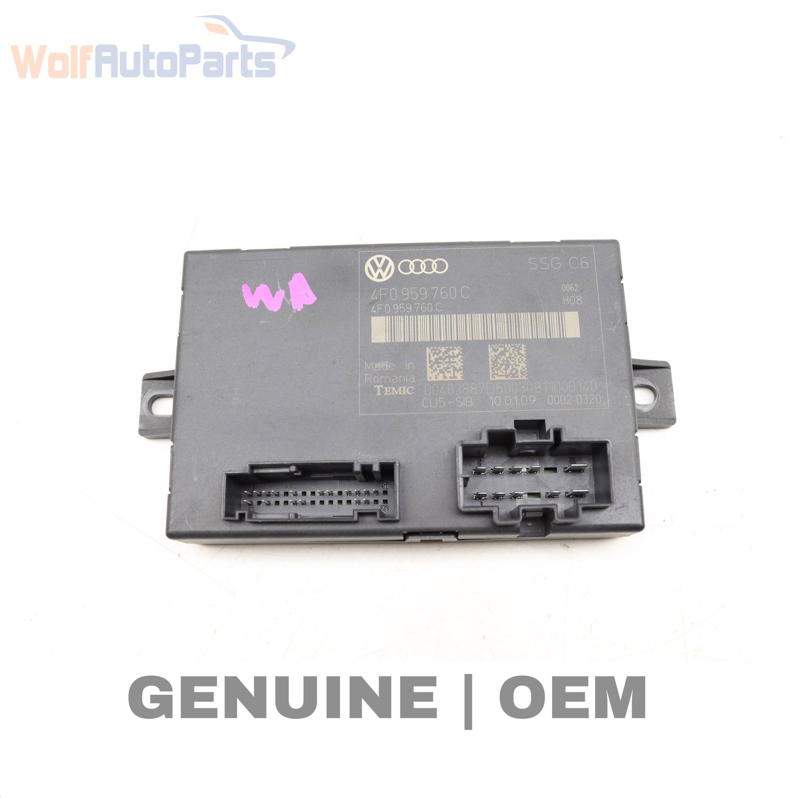 2009-2010 AUDI Q7 - Front SEAT Memory Control Module 4F0959760C