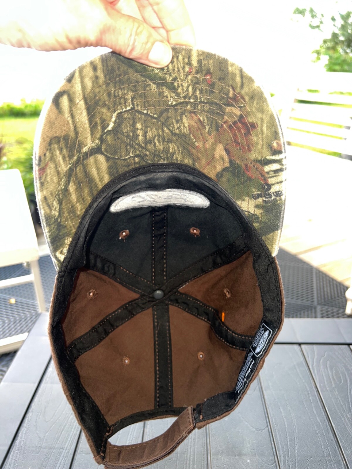 Ford Black and white patch on Brown and Green tan Camouflage Hat Cap Hook Loop