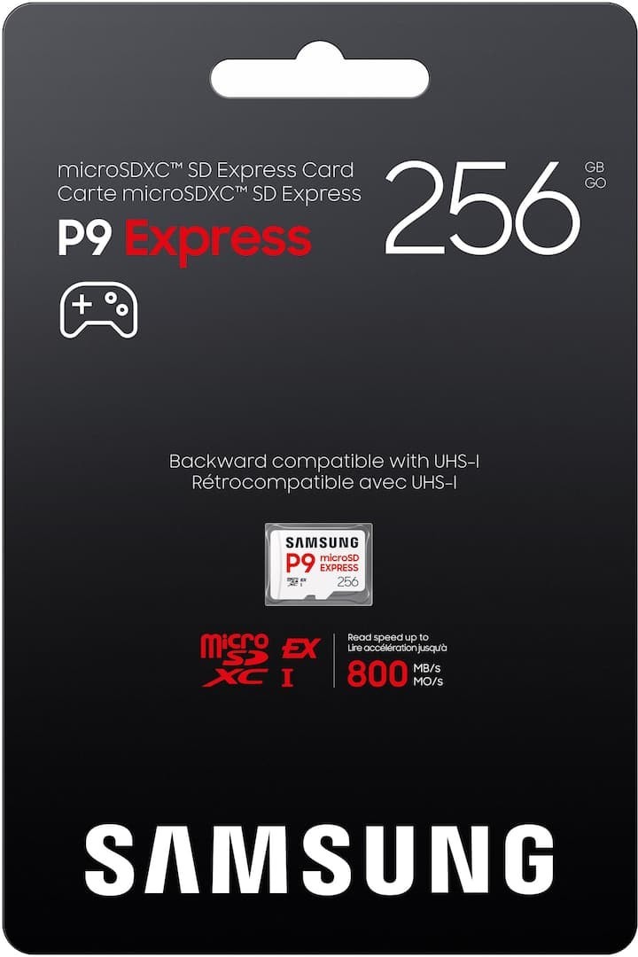 Samsung P9 Express Gaming microSD Card 256GB microSDXC for Switch 2 Switch OLED