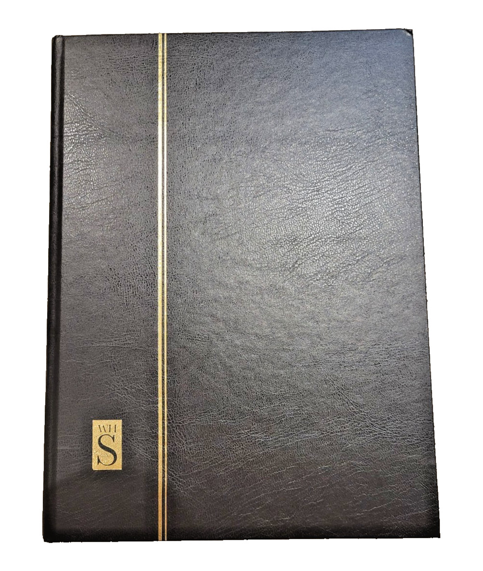 WHSmith Stamp Stockbook Album with Used Stamp Collection 16 / 32 Black Leaves