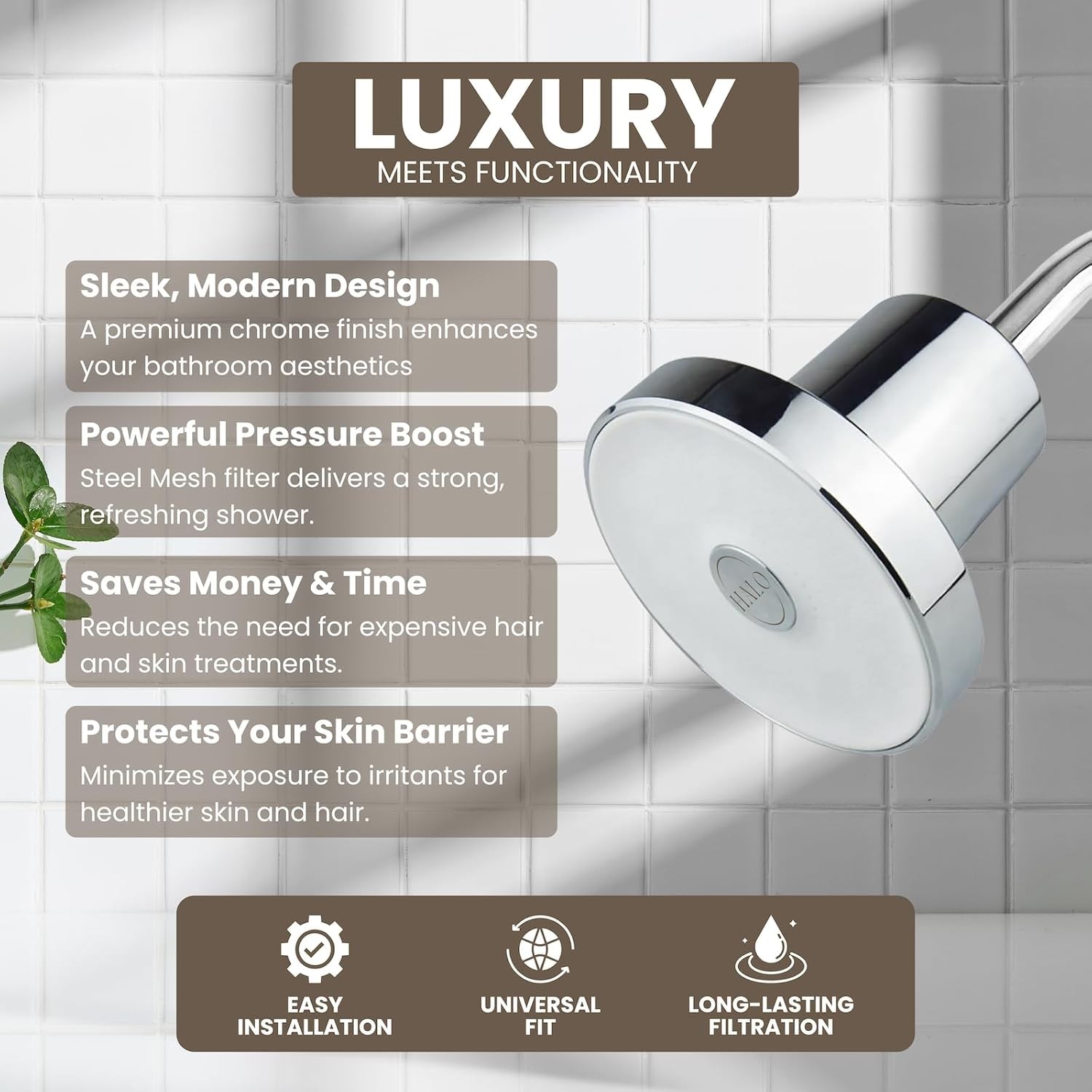 Filtered Shower Head - High Pressure Showerhead Filter