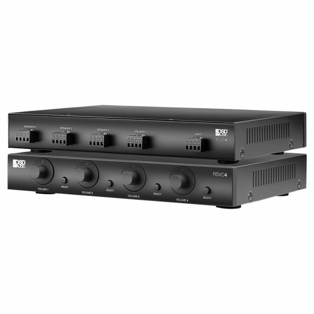 OSD 4 Pair Speaker Selector with Volume Control 4 Zone 80W Resistor Based RSVC4