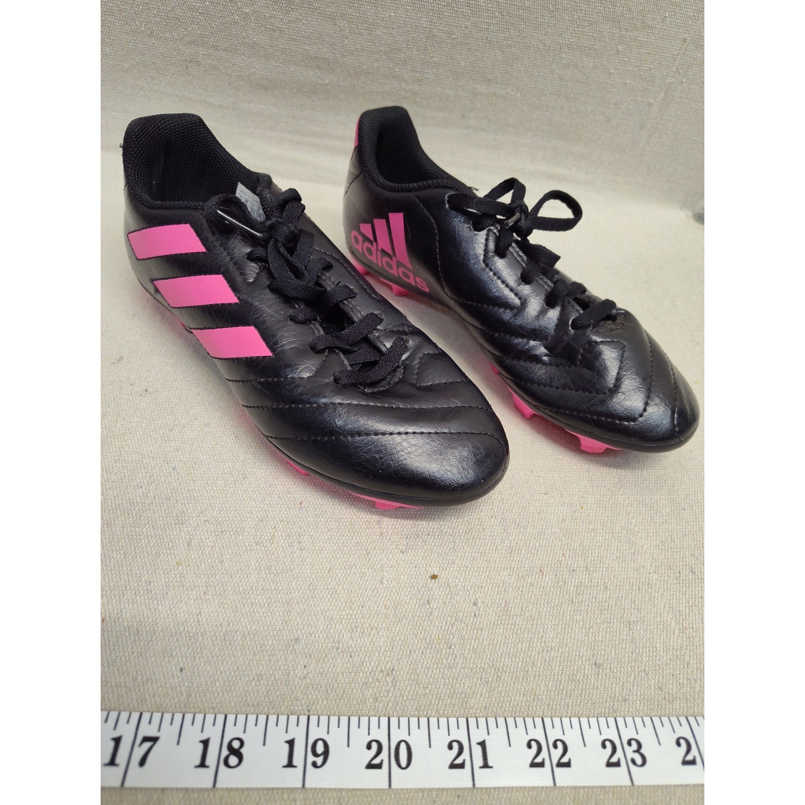 Adidas Goletto VII FG Soccer Cleats Black Pink FV2895 Mens 3.5 Kids 3.5