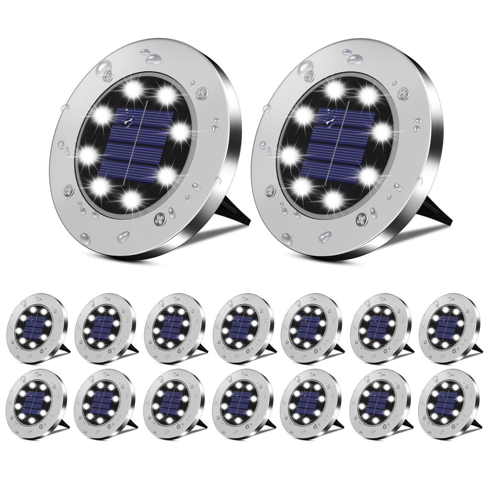 Solar Lights Outdoor 16 Pack, Solar Garden Outdoor Waterproof Pathway Lights ...