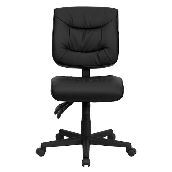 Flash Furniture Go-1574-Bk-Gg Leather Task Chair, 22 1/4-, No Arm, Back, Seat,